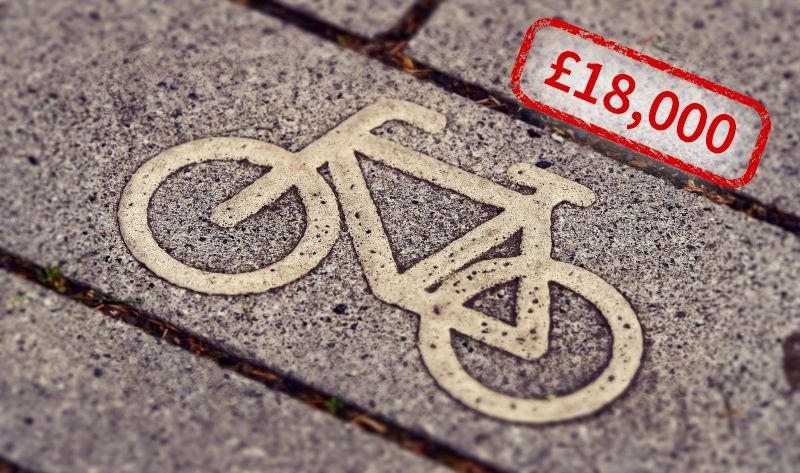 cyclist sign on ground